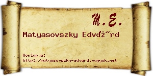 Matyasovszky Edvárd névjegykártya